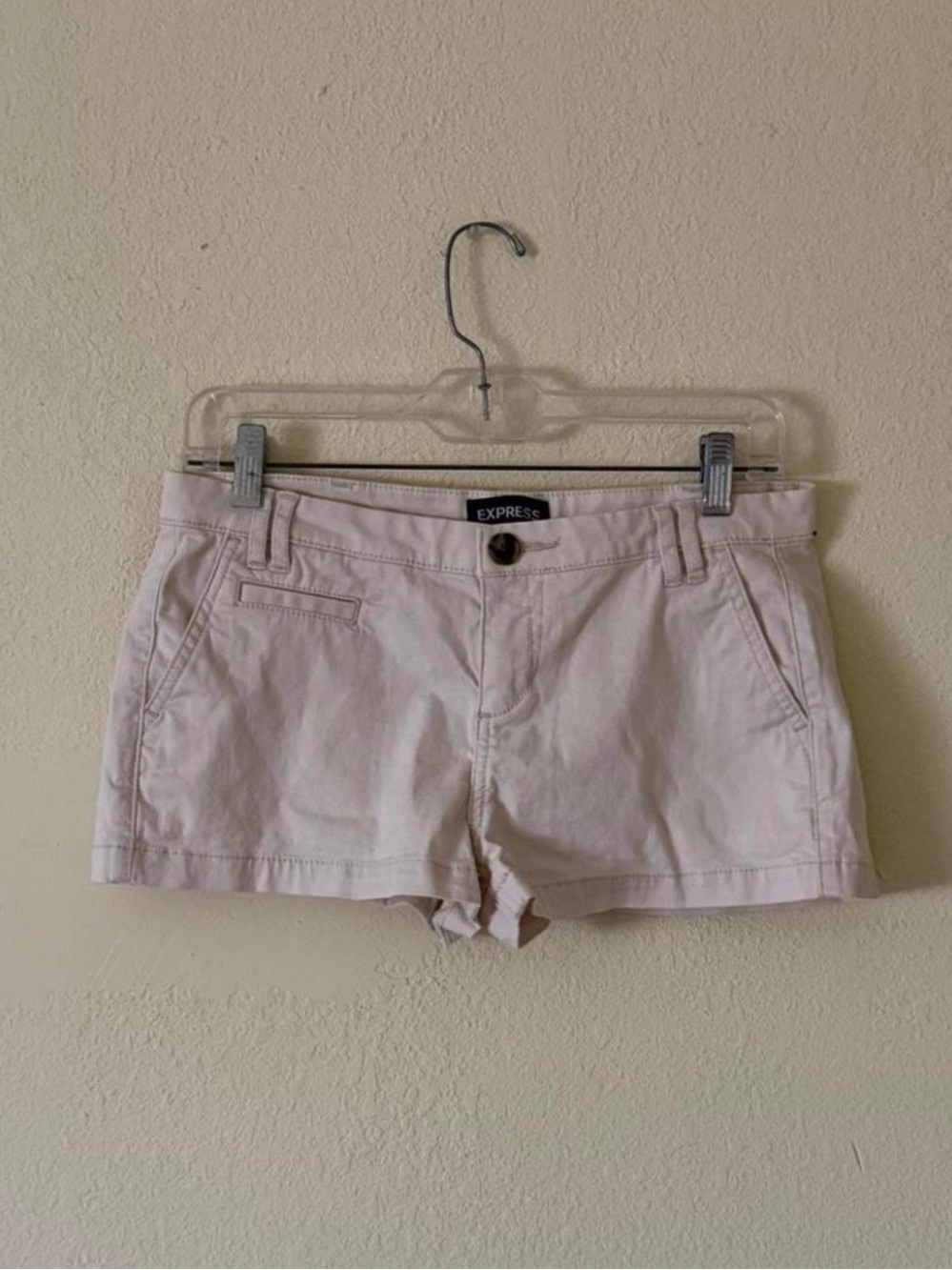 Express Women's Beige Cotton Chino Shorts